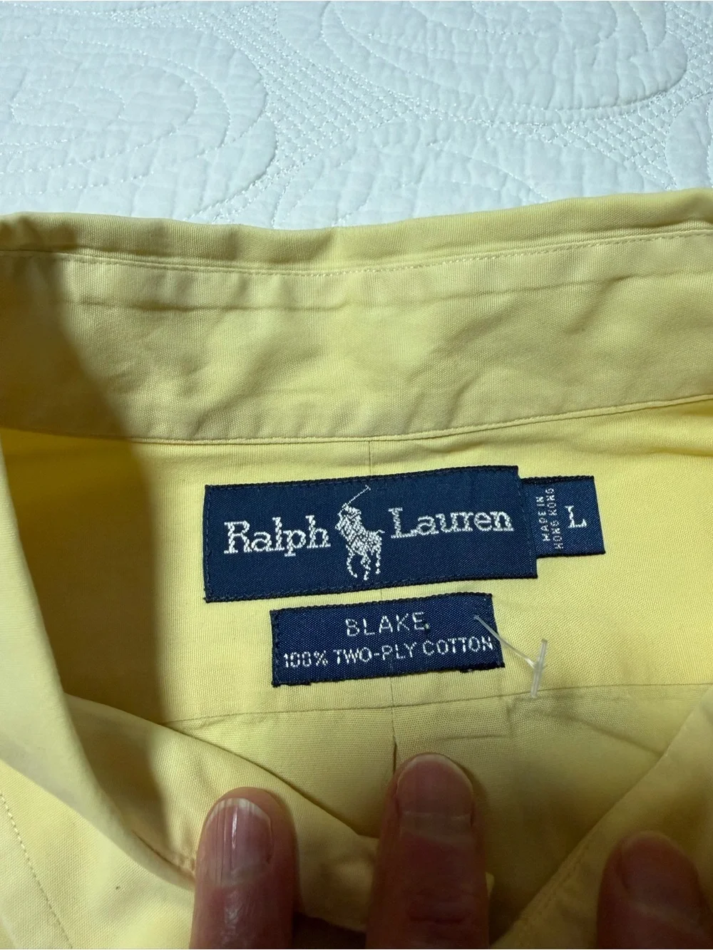 Ralph Lauren Pale Yellow Button-Down Oxford Shirt with Blue Pony